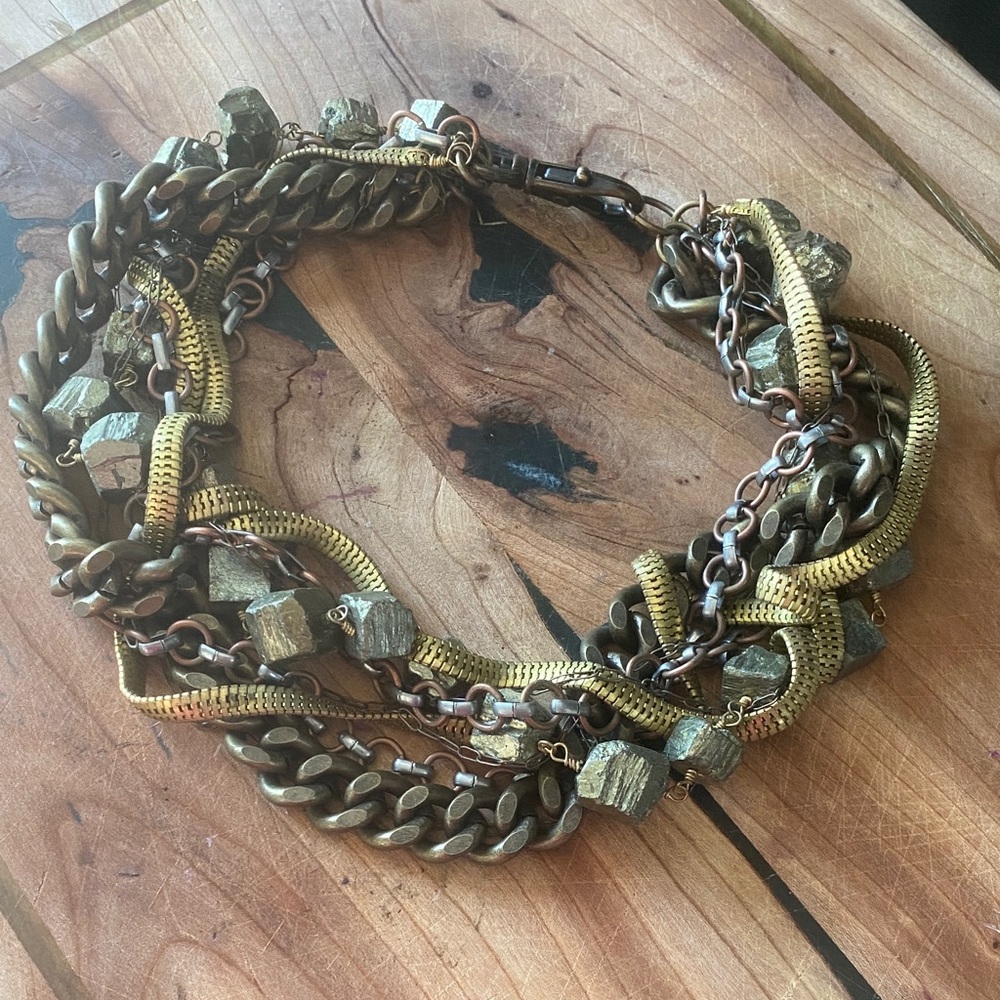 Luv AJ Chunky Pyrite Chain Necklace